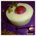flan con uvas